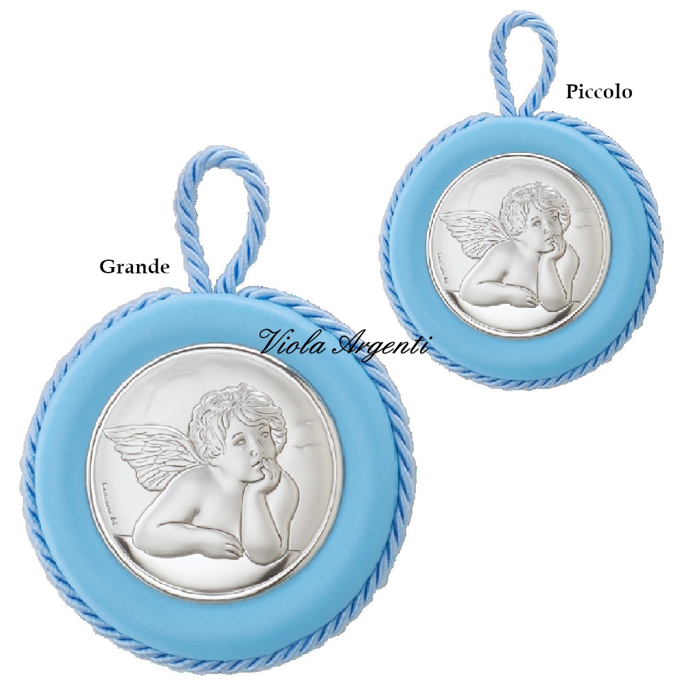 Medaglione culla angelo azzurro di . Argento online