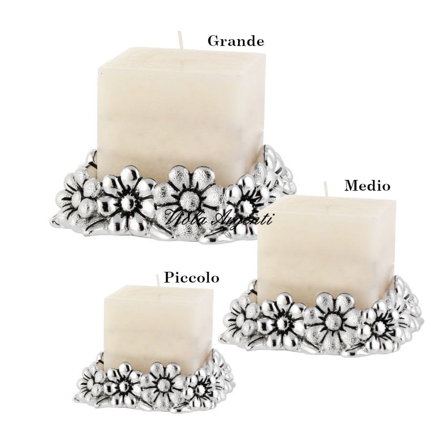 Portacandela margherita bianco di . Argento online