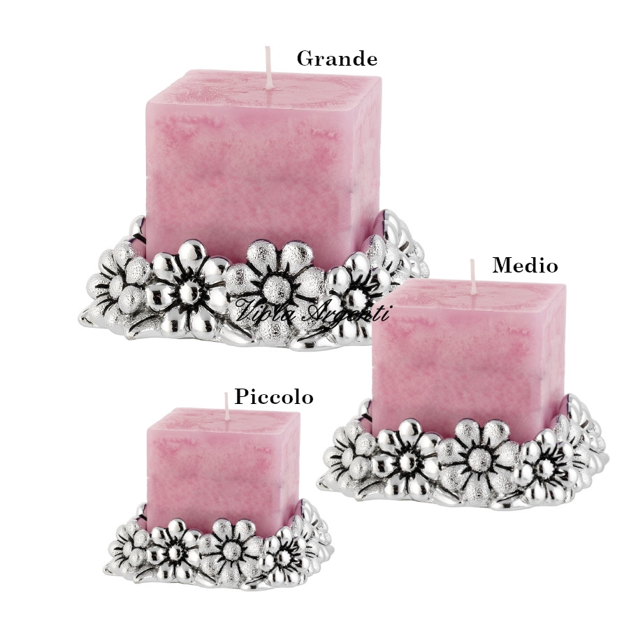 Portacandela margherita rosa di . Argento online