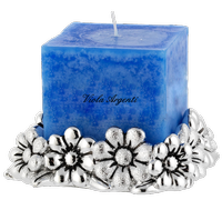 Portacandela margherita azzurra