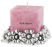 Portacandela margherita rosa