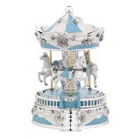 Giostra scalini azzurra cavalli