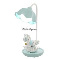 Lampada led e touch cavallo a dondolo verde acqua