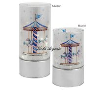 Lampada con giostre cavalli azzurra