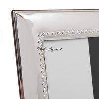 Cornice argento 999 mossa con pallini - 3