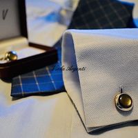 Gemelli tondi con madreperla in argento 925
