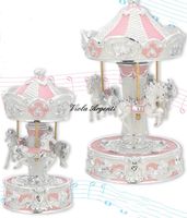 Giostra cavalli rosa