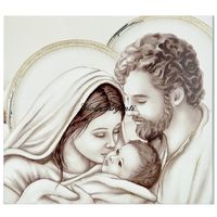 Quadro argento Sacra famiglia