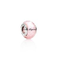 Charm sfaccettato rosa