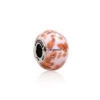 Charm vetro murano tocchi d'oro in rosa