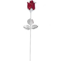 Rosa bocciolo grande 9 petali stelo lungo - 5