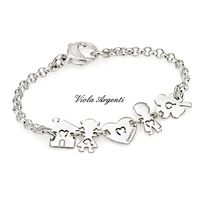 Bracciale MAMMA ipiccolini su catena rol&ograve; in argento 925&deg;&deg;&deg; 