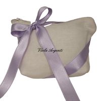 Pochette portaconfetti avorio con zip
