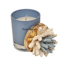 Candela corallo bicolore bianco azzurro - 5