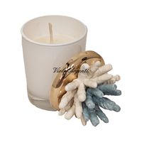 Candela corallo bicolore bianco azzurro - 4