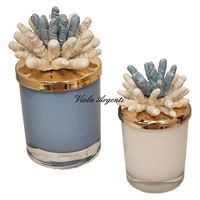 Candela corallo bicolore bianco azzurro - 3