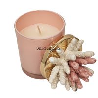 Candela corallo bicolore bianco rosa
