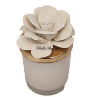 Candela rosa di maggio porcellana bianca