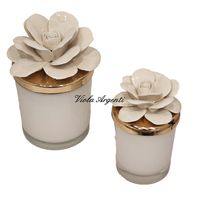 Candela rosa di maggio porcellana bianca - 3