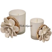 Candela rosa di maggio porcellana bianca - 4
