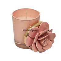 Candela rosa di maggio in porcellana rosa - 3