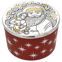 Candela Profumata in Vasetto Rosso Stellato con Coperchio decoro Babbo Natale - 1