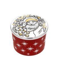 Candela Profumata in Vasetto Rosso Stellato con Coperchio decoro Babbo Natale - 2