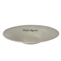 Centrotavola vetro smaltato esterno in argento - 33 cm - 1
