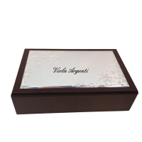 Scatola in legno con lastra in miro silver 999