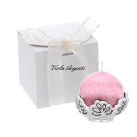 Portacandela sfera rosa