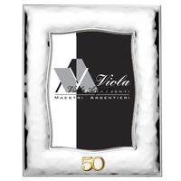 Cornice 50&deg; argento martellata lucida