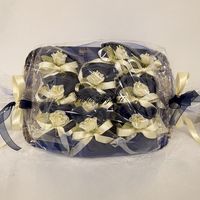 Kit 10 bomboniere panna e blu