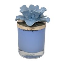 Porta candela anemone azzurro polvere