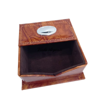Portafoglietti in pelle marrone con insertoargentato