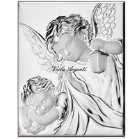 Quadro angelo protettore in argento