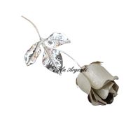 Rosa bianca argento e smalto - 3
