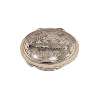 Scatolina argento ovale con decoro - 3