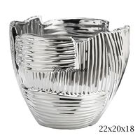 Vaso argentato linee incrociate - 3