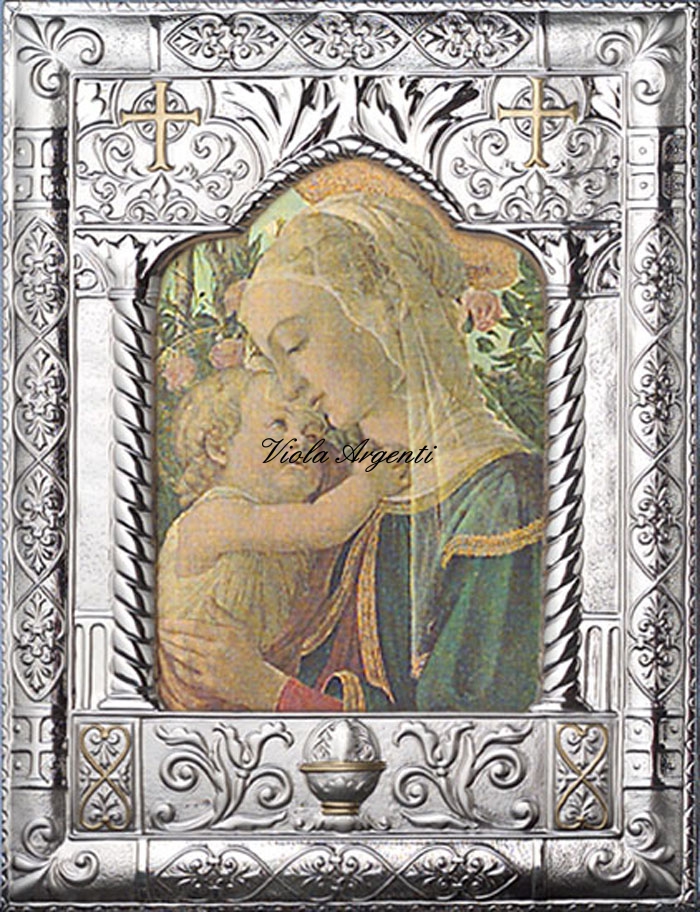 Icona Madonna delle Rose Bizantina di . Argento online
