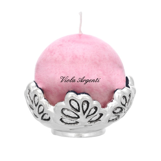 Portacandela sfera rosa di . Argento online