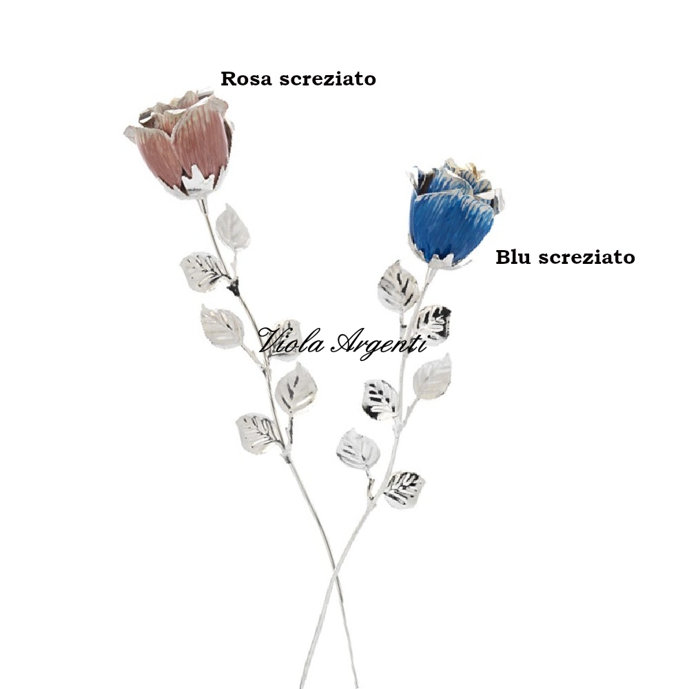 Rosa bocciolo grande colori screziati di . Argento online