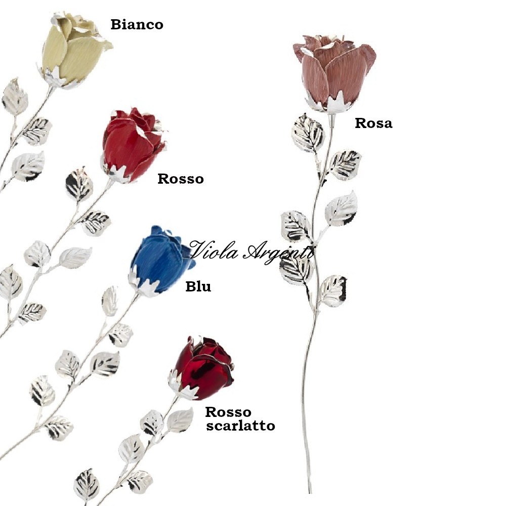 Rosa bocciolo grande vari colori  di . Argento online
