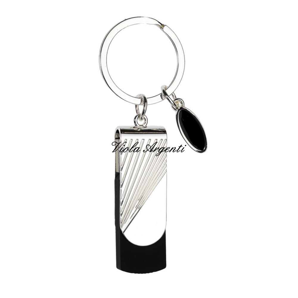 Portachiavi usb righe diagonali di . Argento online