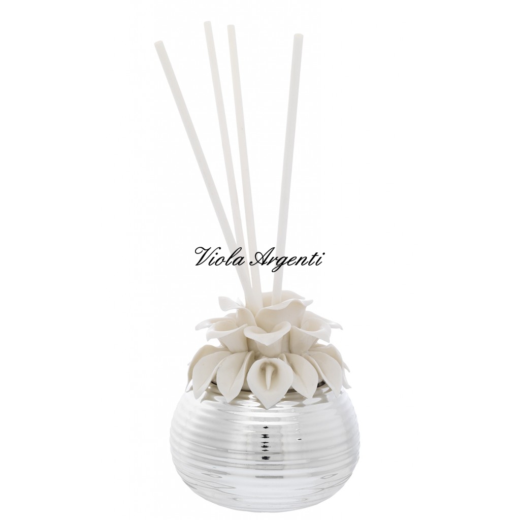 Sfera a goccia millerighe orizzontali calla di . Argento online
