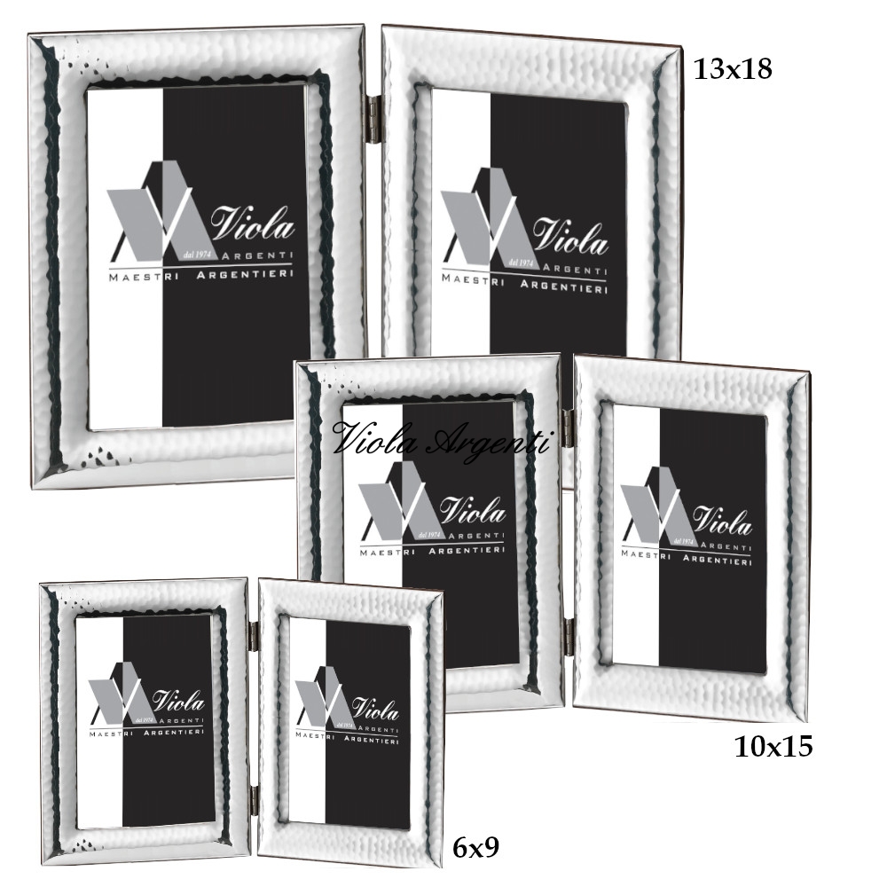 Cornice doppia martellata di . Argento online