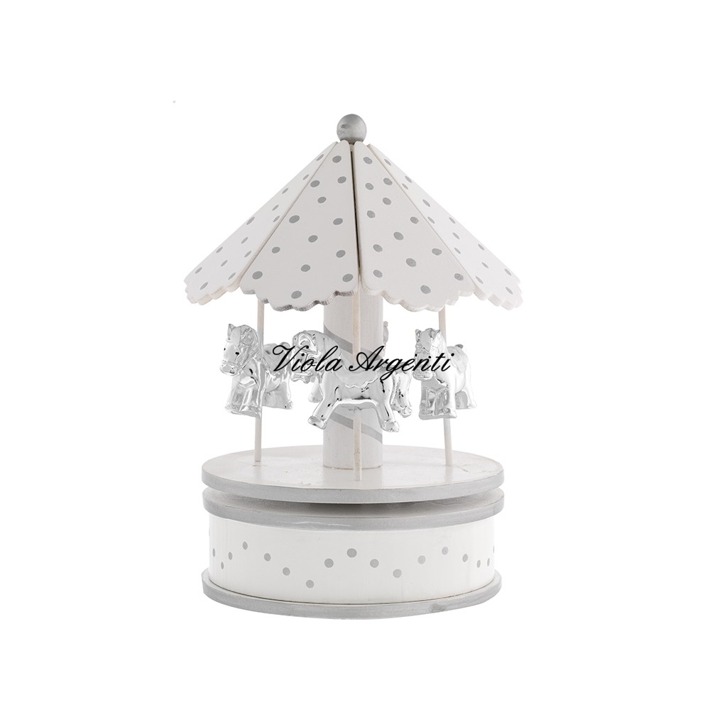 Giostra bianco quattro cavalli di . Argento online