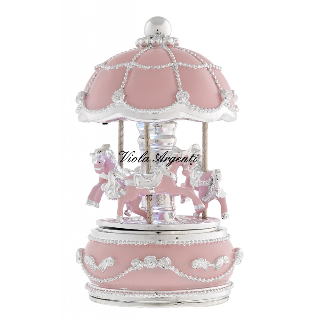 Giostra rosa cavalli con luce di . Argento online