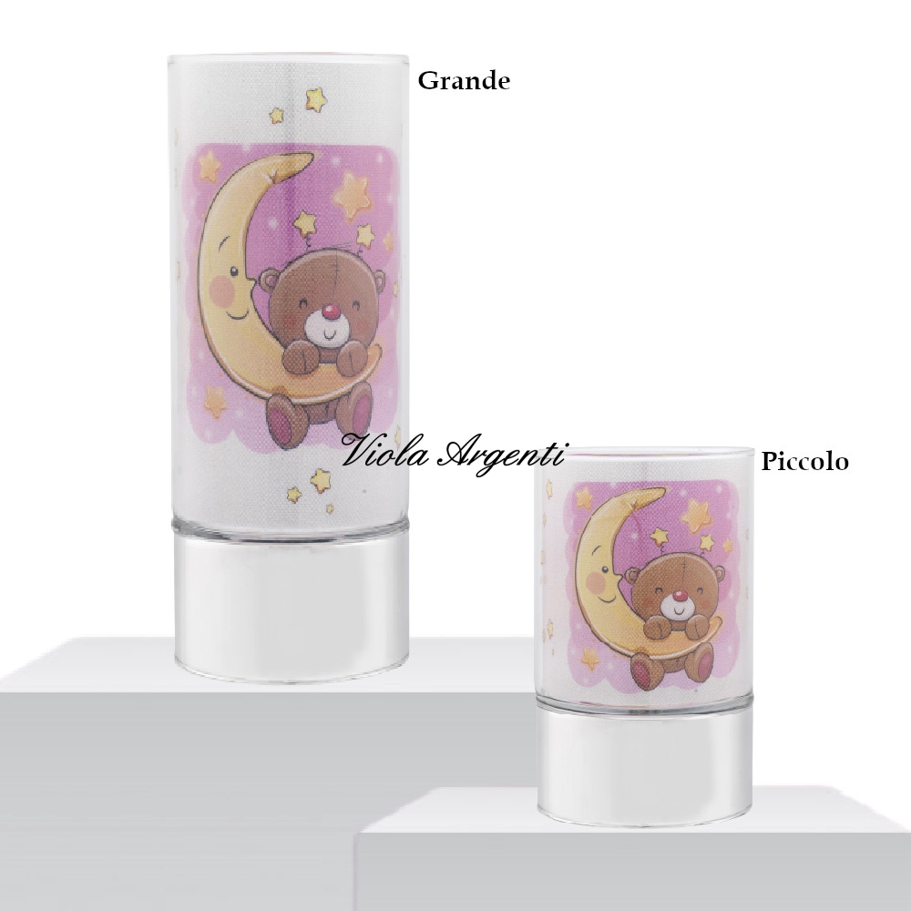 Lampada bimba con luna e orsetto di . Argento online