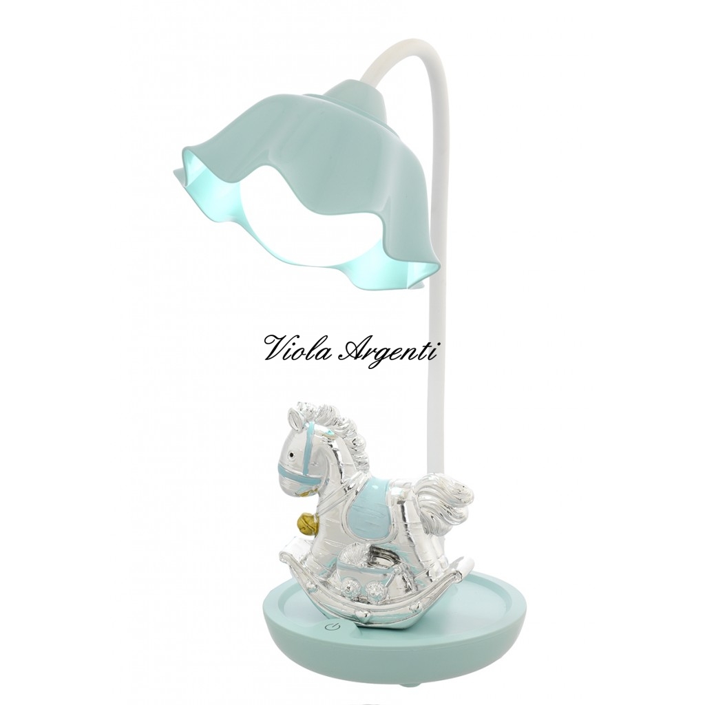 Lampada led e touch cavallo a dondolo verde acqua di . Argento online