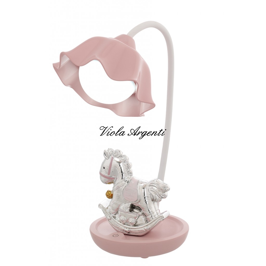 Lampada led e touch cavallo a dondolo rosa di . Argento online